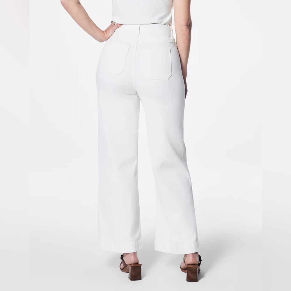 Spanx EveryWear Cropped Wide Leg Jeans with Patch Pockets, White 2X NWT - Picture 2 of 8
